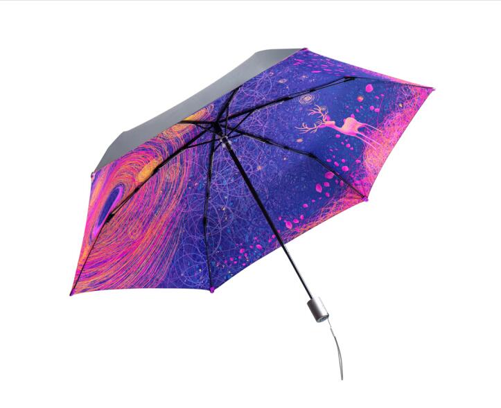 幻响（i-mu） 桃花伞 晴雨两用伞 折叠自动开合 防晒太阳伞 